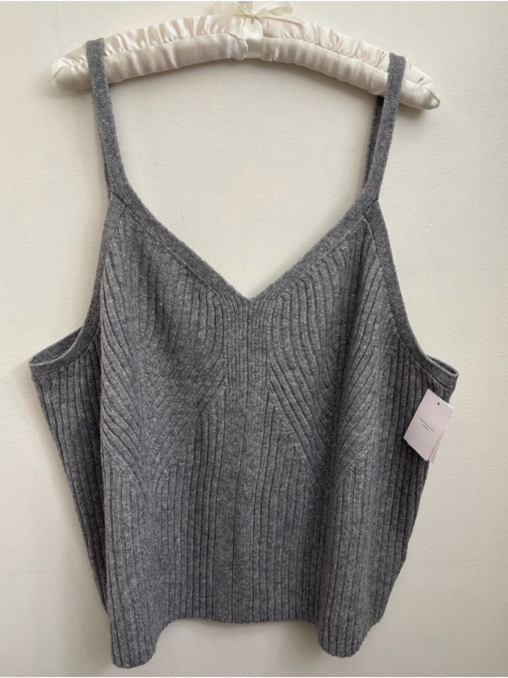 Auden 3x Grey Ribbed V-Neck Knit Camisole Sleepwear Top